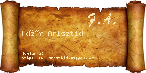 Für Arisztid névjegykártya